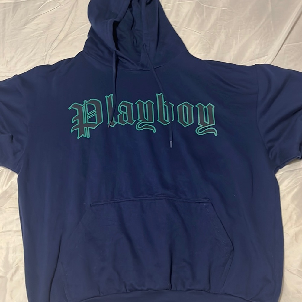 Blue playboy hoodie / size Large